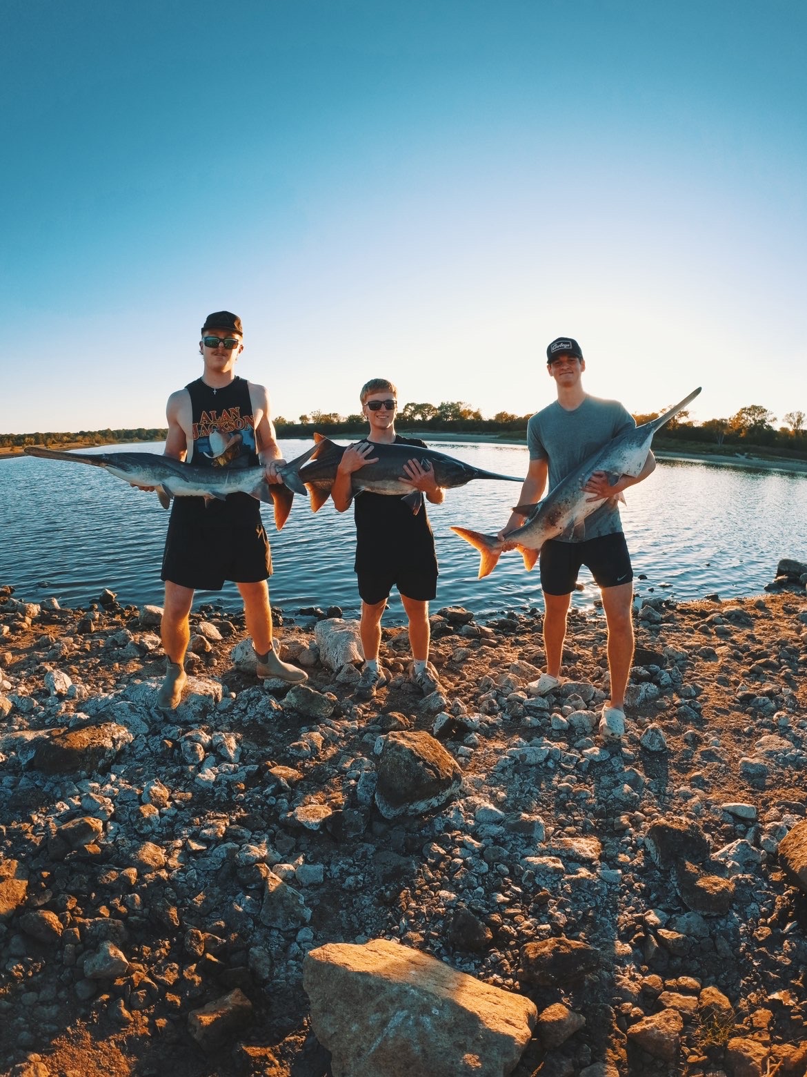 Angler fishing from shore